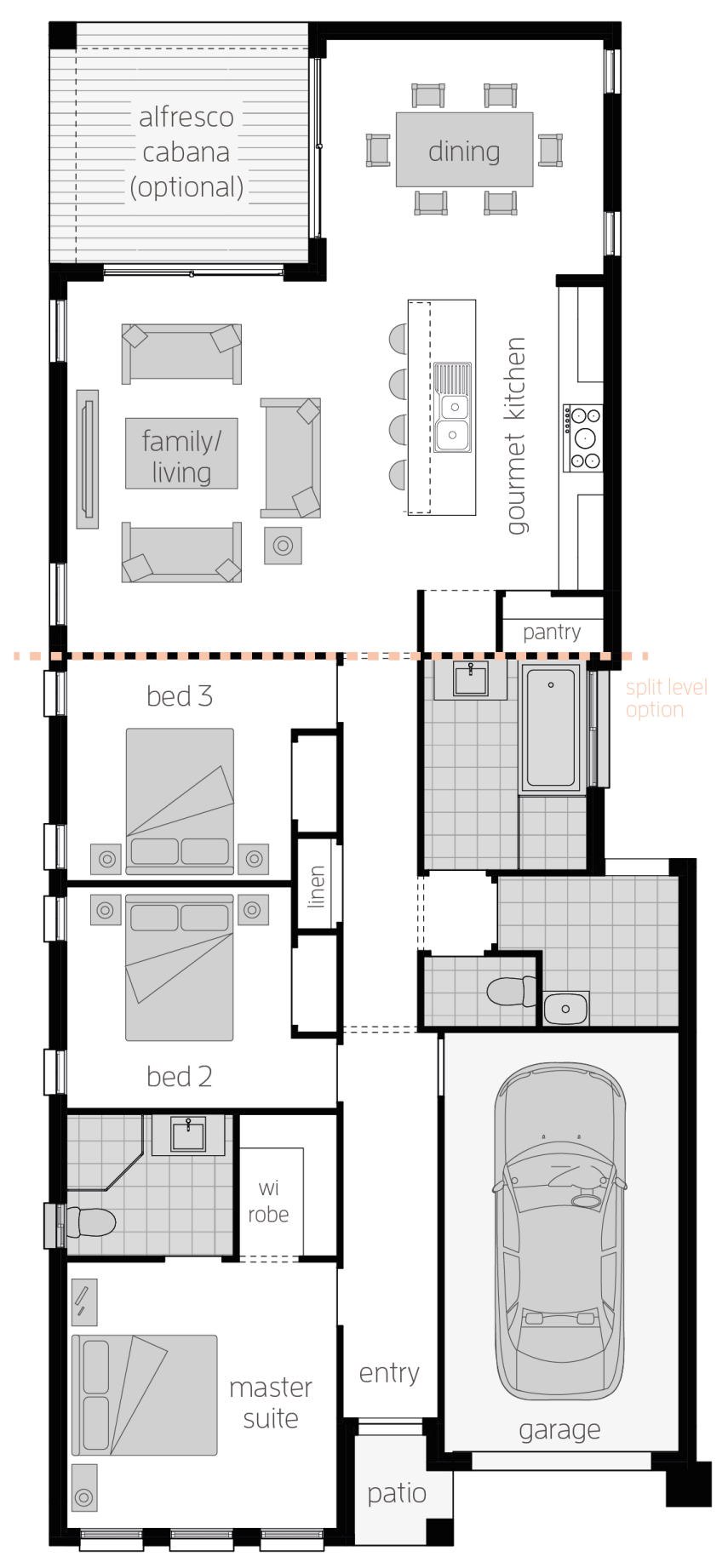 Hamilton Three- Single Storey Floor Plan Hamilton Three- Single Storey Floor Plan - McDonald Jones