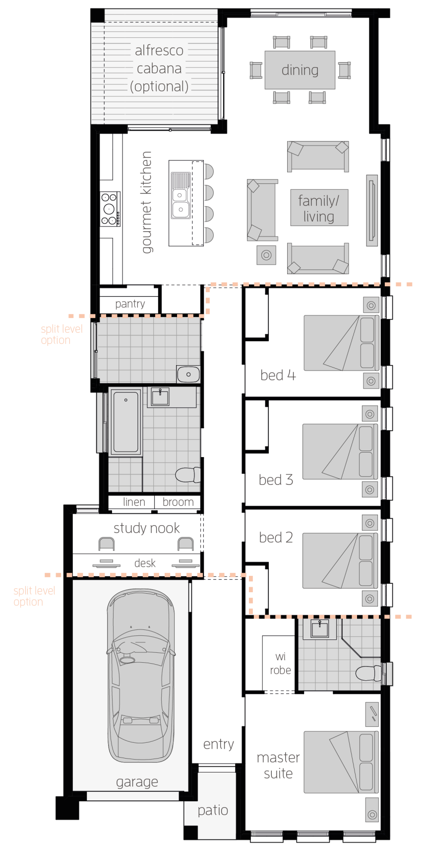 Hamilton Four- Single Storey Floor Plan Hamilton Four- Single Storey Floor Plan - McDonald Jones