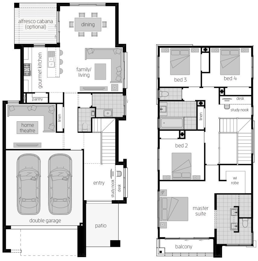 Architectural New Home Designs - Lancaster Double Storey New Home Design