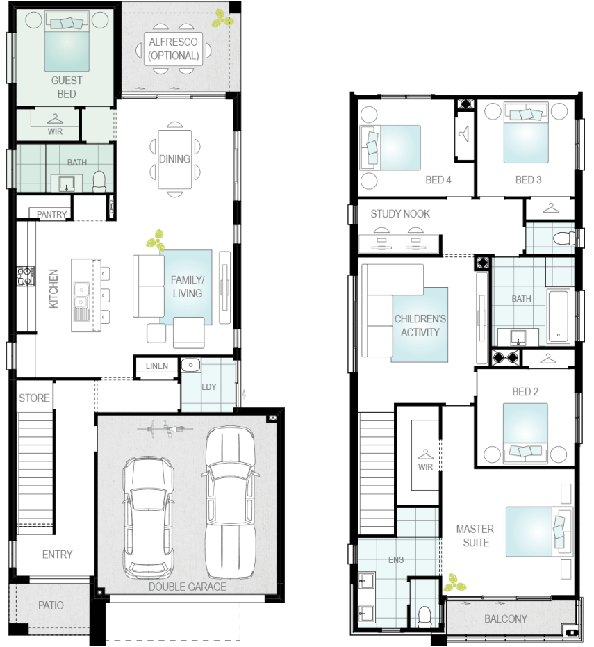 Luka Two- Two Storey Upgrade Floor Plan- McDonald Jones