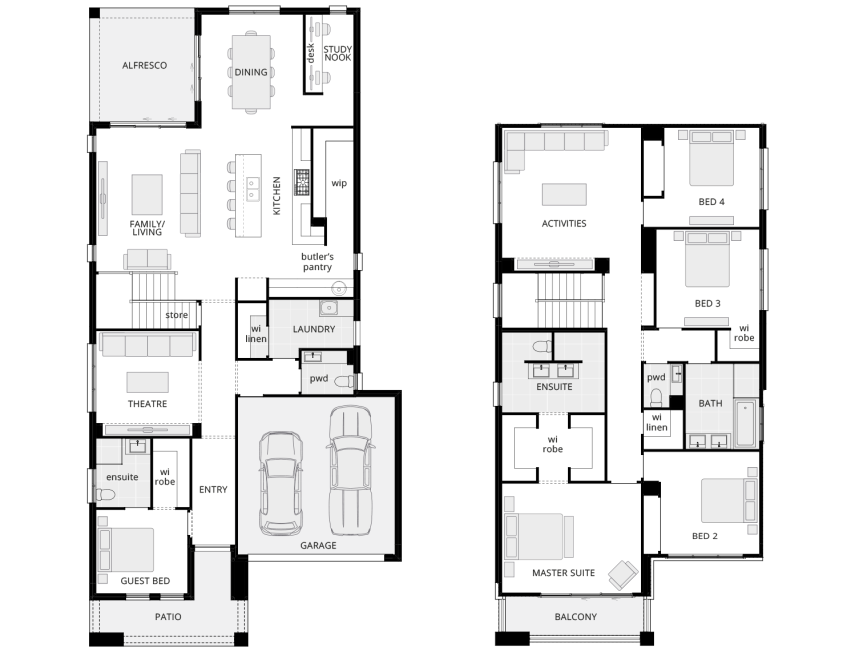 double storey home design manhattan 38 standard floorplan rhs