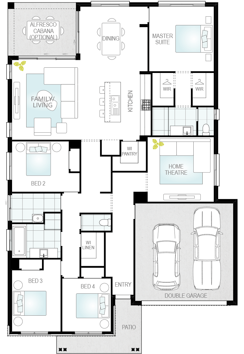 Mendoza floorplan lhs Architectural New Home Designs - Mendoza Single Storey House Plan