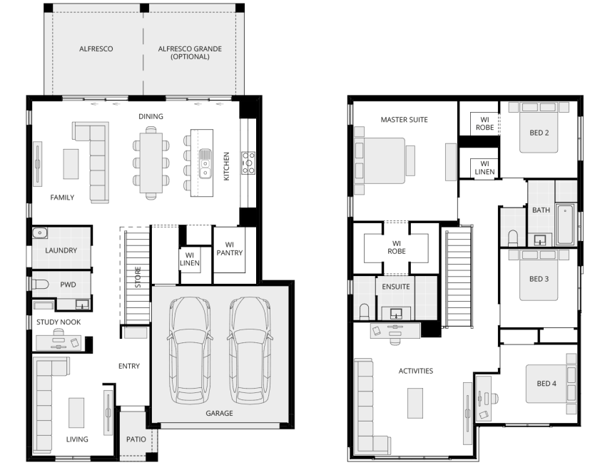 Enzo Two - Essence floorplan rhs two storey home design everyday enzo two floorplan rhs
