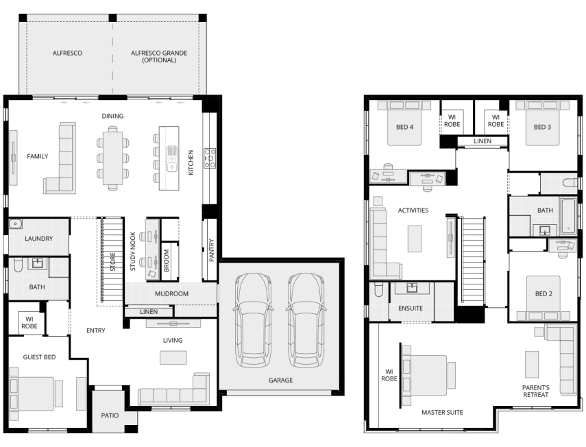 Enzo Five - Essence floorplan rhs two storey home design everyday enzo five floorplan rhs