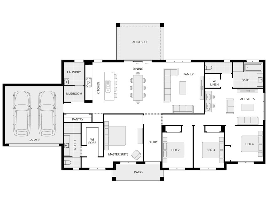 single storey acreage design everyday evora floorplan lhs