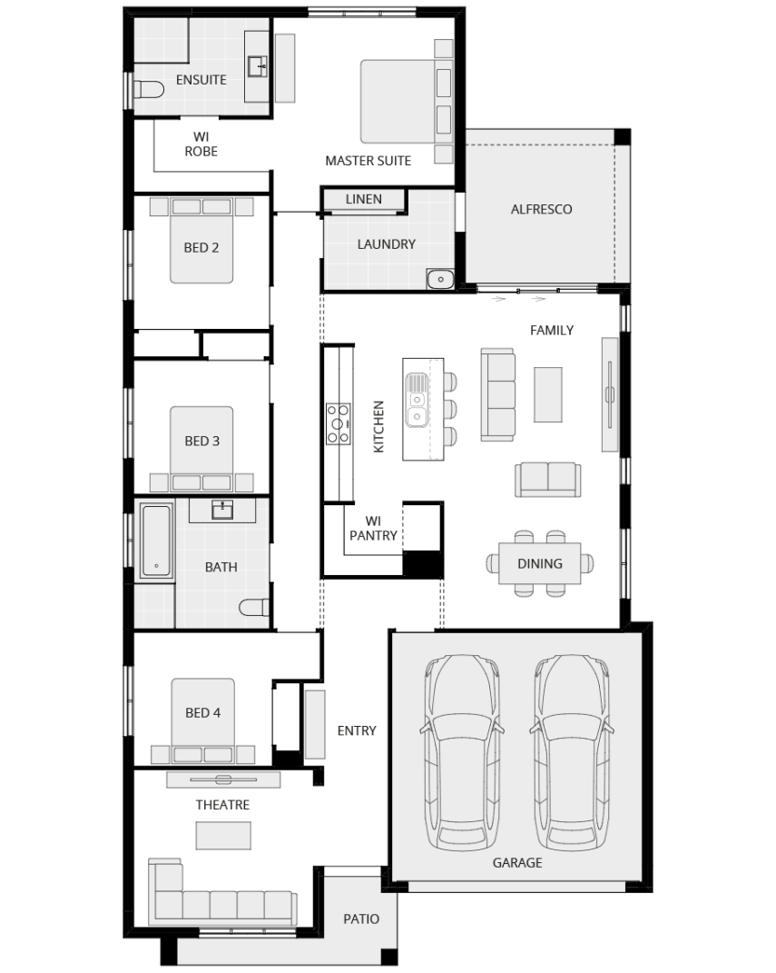 single storey home design ibiza one everyday floorplan rhs