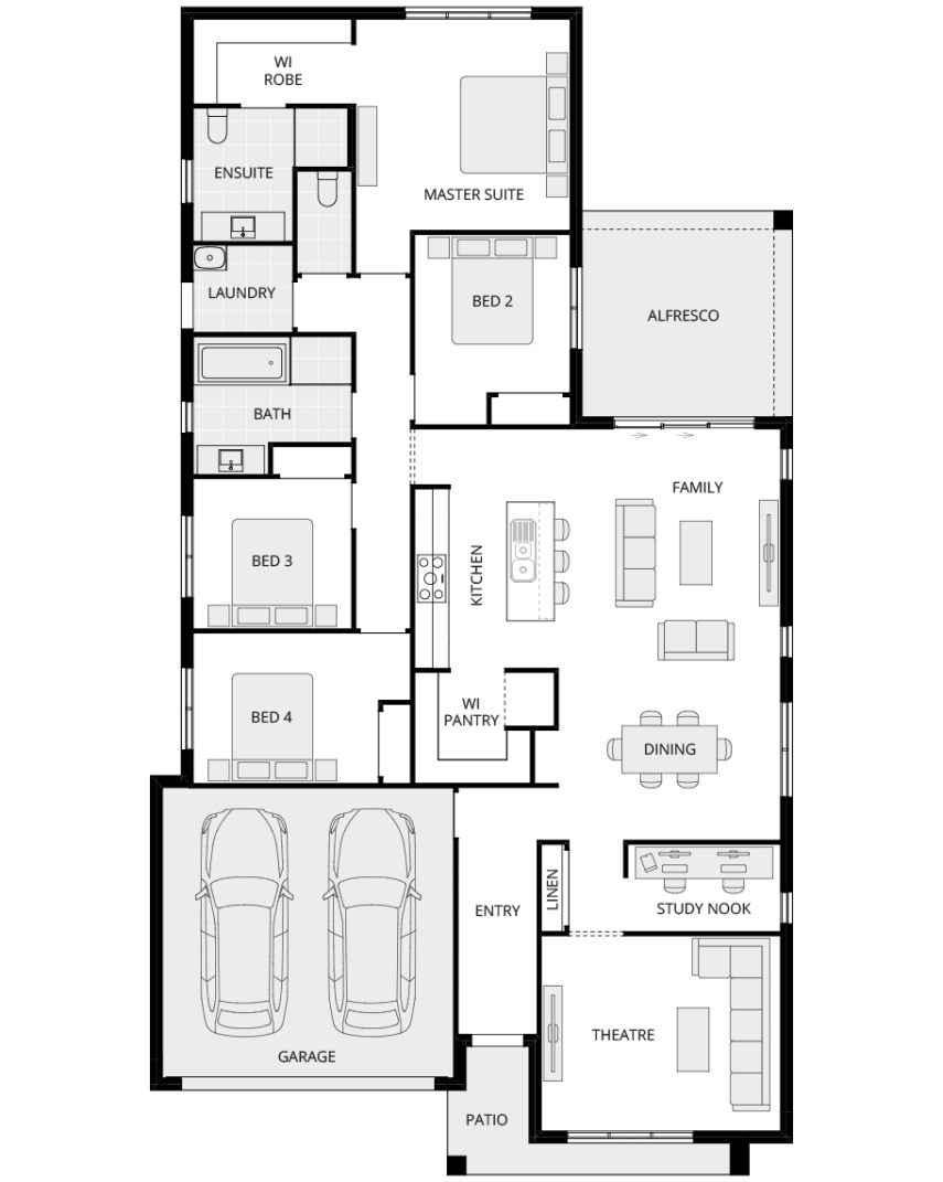 single storey home design ibiza two everyday floorplan lhs