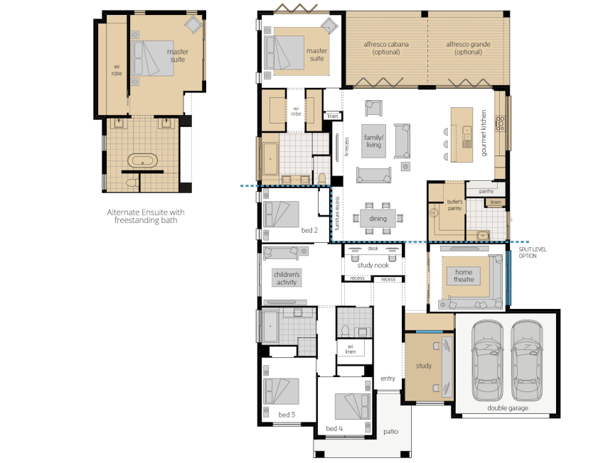 Miami Executive 16- Single Storey Floor Plan Upgrade- McDonald Jones