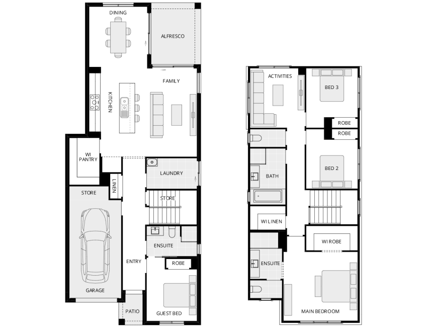 two storey town house design kensington 24 floorplan lhs