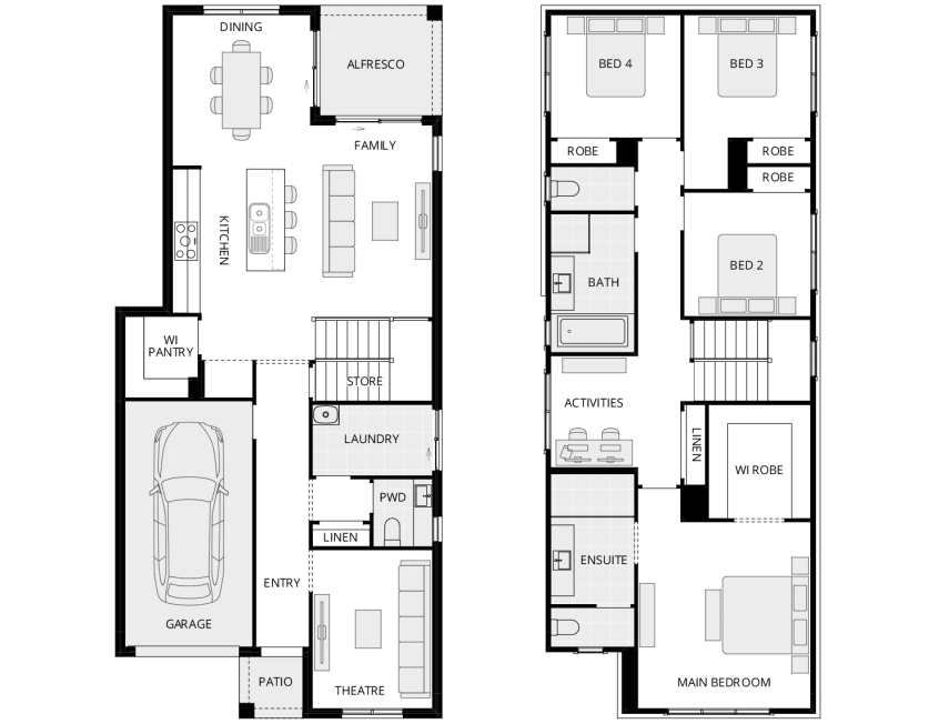 two storey town house floorplan paddington 24 lhs