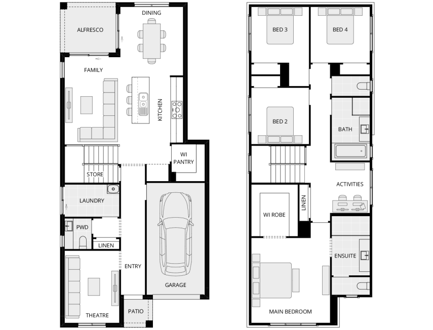 two storey town house floorplan paddington 24 rhs