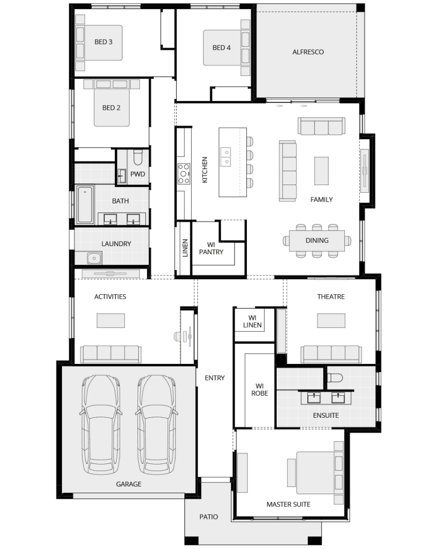 St.Tropez Encore - Stuart Everitt floorplan rhs single storey home design st tropez encore floorplan lhs