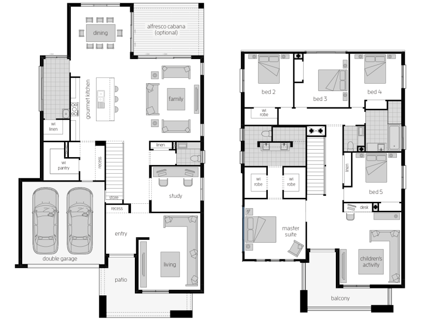 Saxonvale 40- Two Storey Floor Plan Architectural New Home Designs - Saxonvale 2 Storey House plan