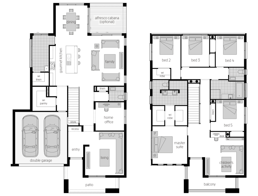 Saxonvale 36- Two Storey Floor Plan Saxonvale 36 One - Two Storey Four Bedroom House Plan