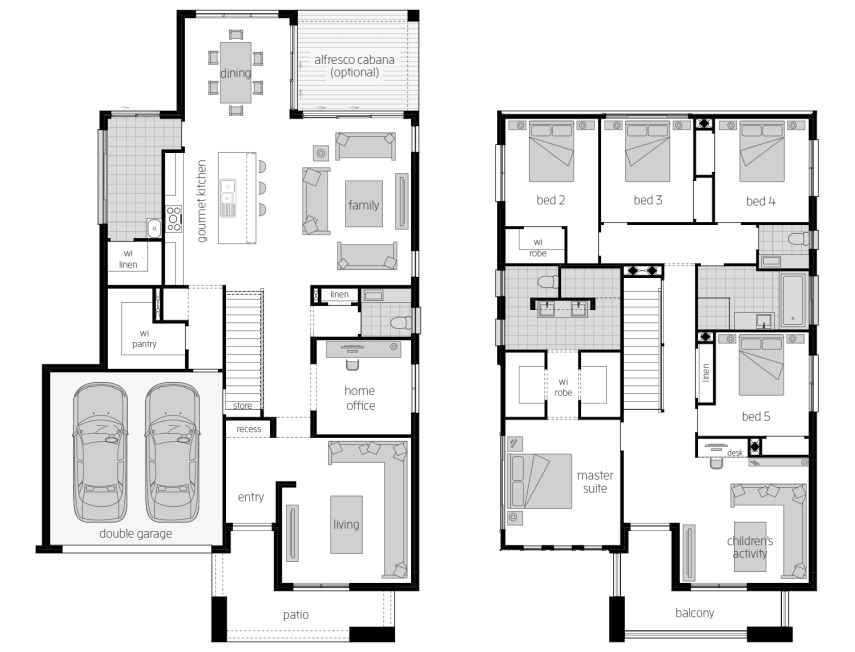 Saxonvale 36 One - Two Storey Four Bedroom House Plan