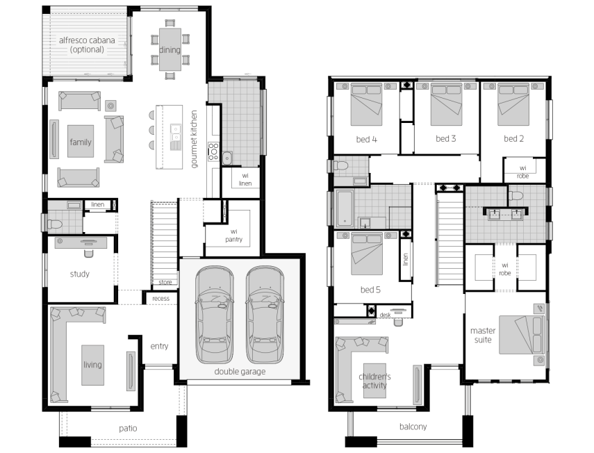 Saxonvale 36- Two Storey Floor Plan Saxonvale 36 One - Two Storey Four Bedroom House Plan
