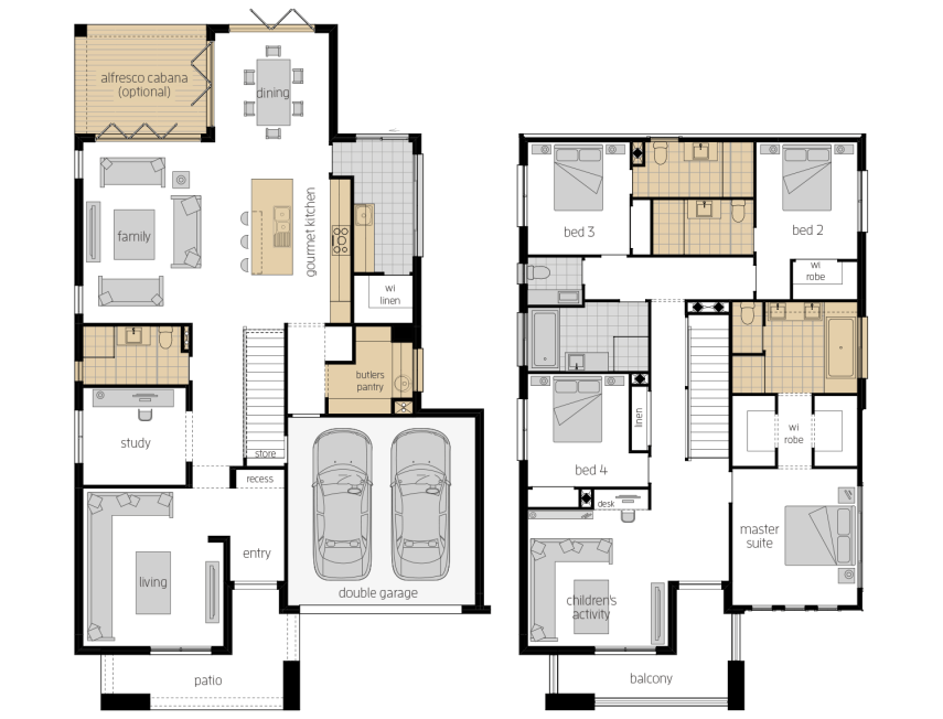 Saxonvale 36- Two Storey Upgrade Floor Plan- McDonald Jones