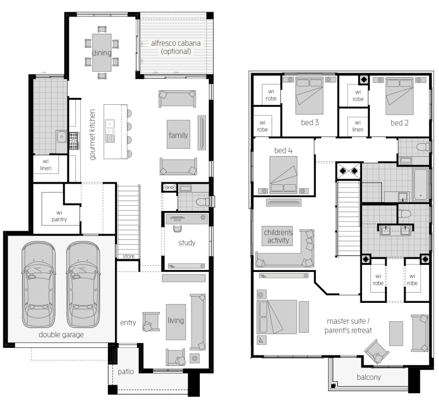 Saxonvale 33 One - Two Storey Four Bedroom House Plan