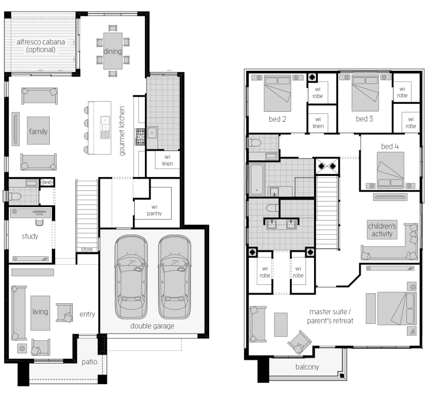 Saxonvale 33 One - Two Storey Four Bedroom House Plan