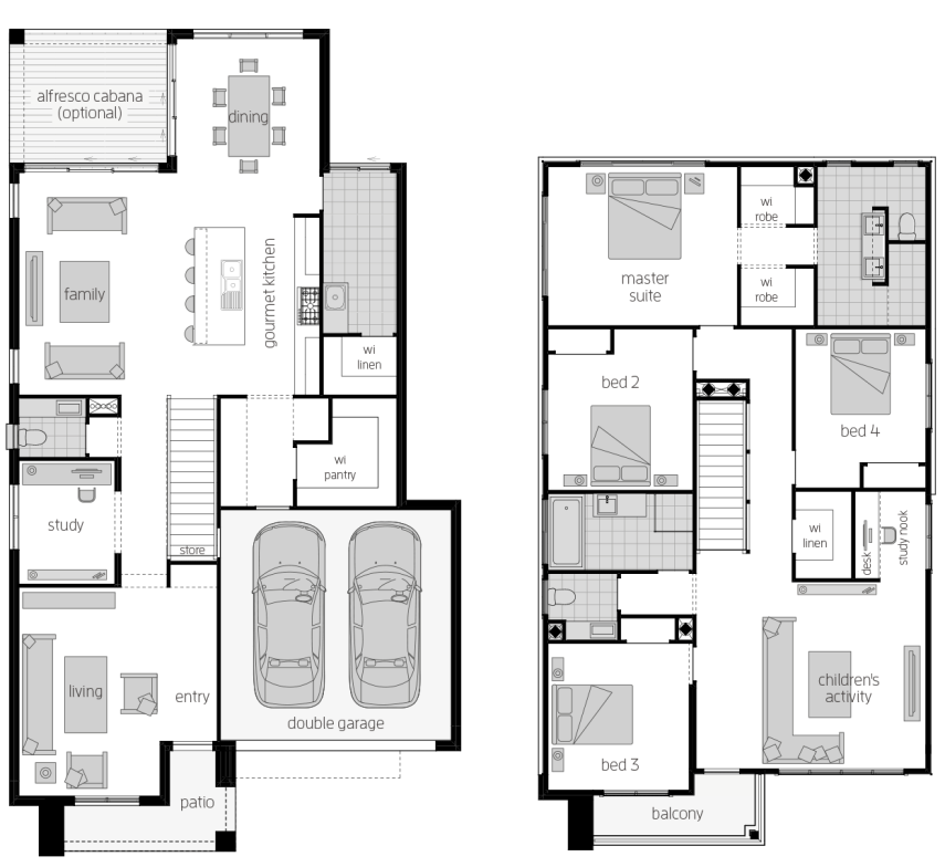 Saxonvale 33 Two - Two Storey Four Bedroom House Plan