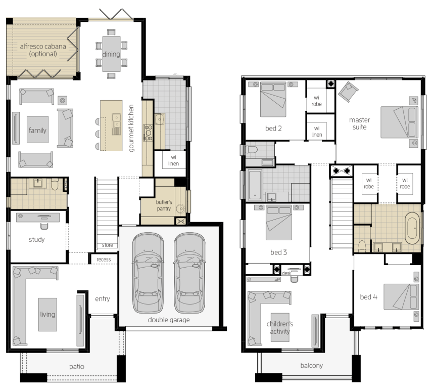 Saxonvale 36 Two - Two Storey Four Bedroom House Plan