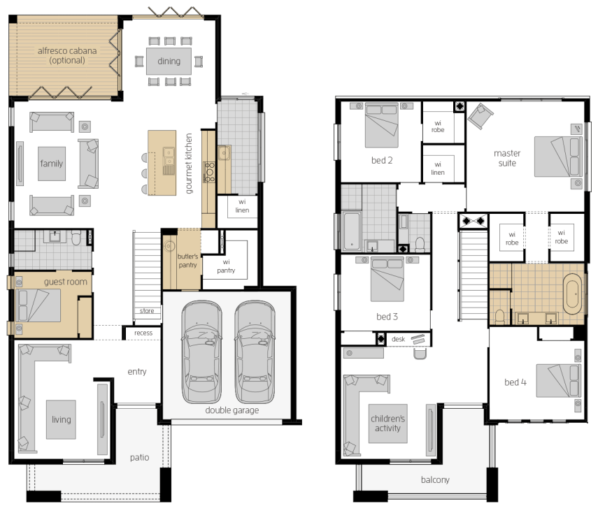 Saxonvale 40 Two - Two Storey Four Bedroom House Plan