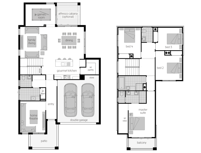 Sevilla 28- Two Storey Floor Plan- McDonald Jones
