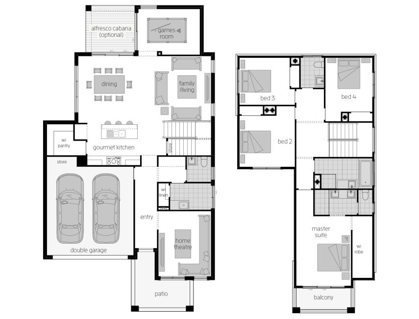 Sevilla 28- Two Storey Floor Plan- McDonald Jones