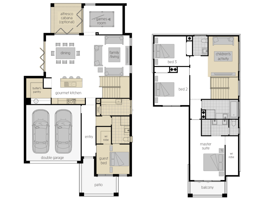 Sevilla 28- Two Storey Upgrade Floor Plan- McDonald Jones