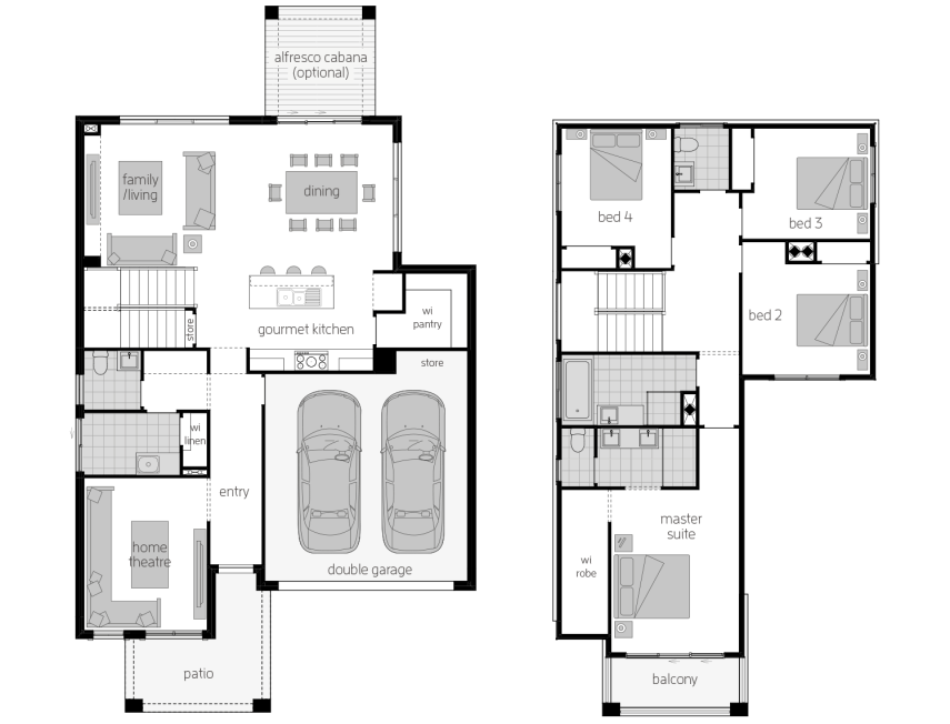 Sevilla 26- Two Storey Floor Plan- McDonald Jones