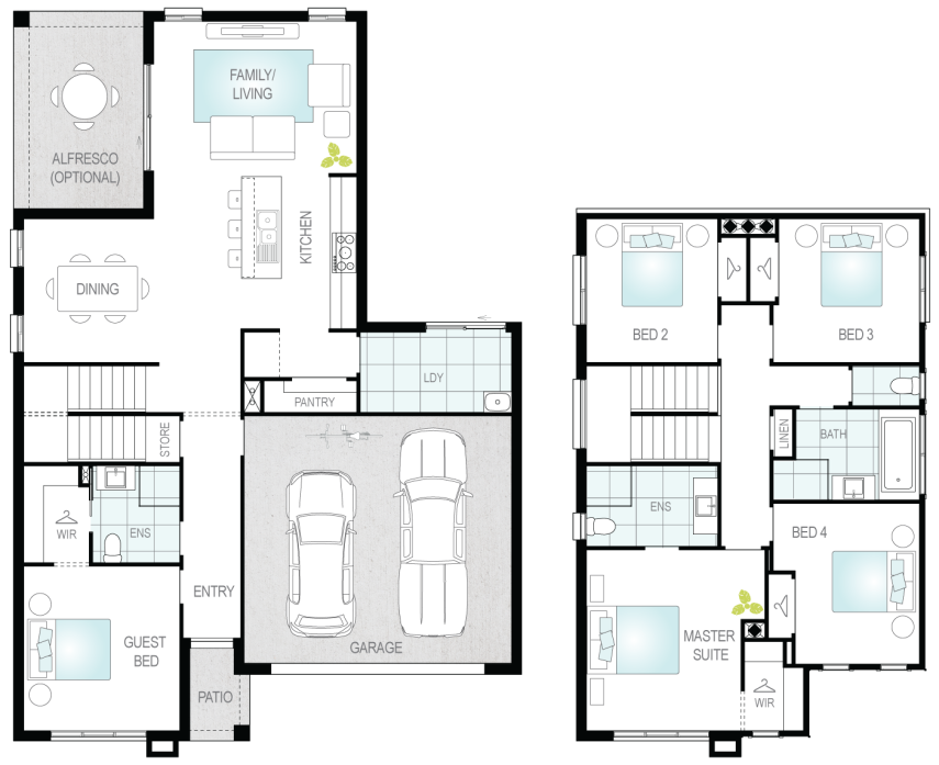 Suzuka Two- Two Storey Floor Plan- McDonald Jones