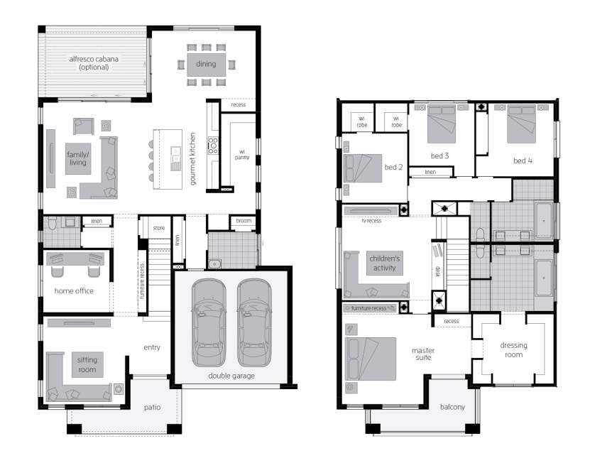 two storey home design floorplan tallavera 40 standard rhs