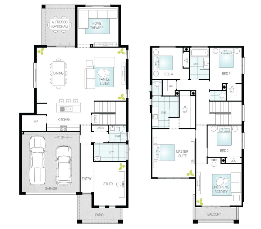 Architectural New Home Designs - Valiente 2 Storey Floor plan