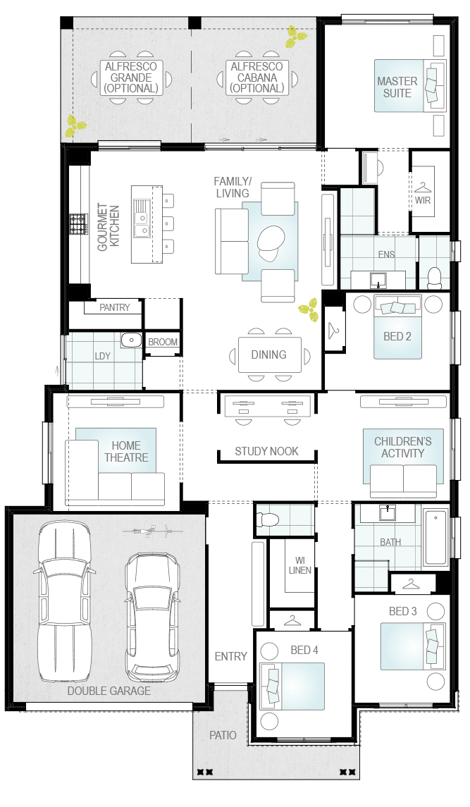 Architectural New Home Designs - Portillo Single Storey Floor Plan