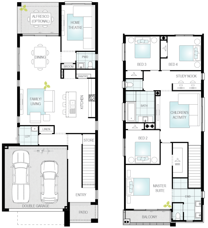 Luka Two- Two Storey Floor Plan- McDonald Jones