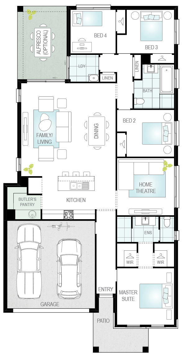 Lucia Three- Single Storey Floor Plan Upgrade- McDonald Jones