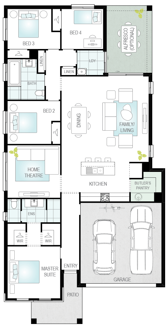 Lucia Three- Single Storey Floor Plan Upgrade- McDonald Jones