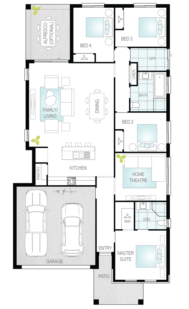 Lucia One- Single Storey Floor Plan- McDonald Jones