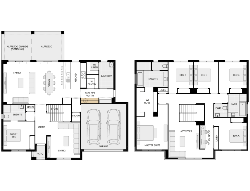 two storey home design everyday barcelona option floorplan butlers pantry rhs