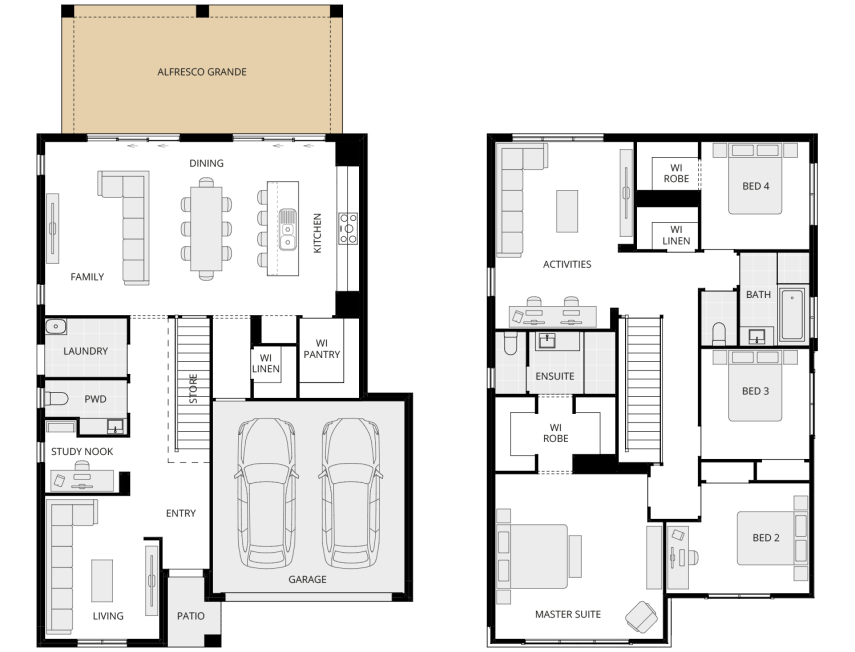 Enzo One - Essence option floorplan alfresco grande rhs two storey home design everyday enzo one option floorplan alfresco grande rhs