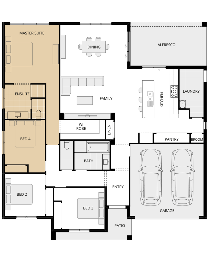 single storey home design everyday lisbon one option floorplan fourth bed rhs