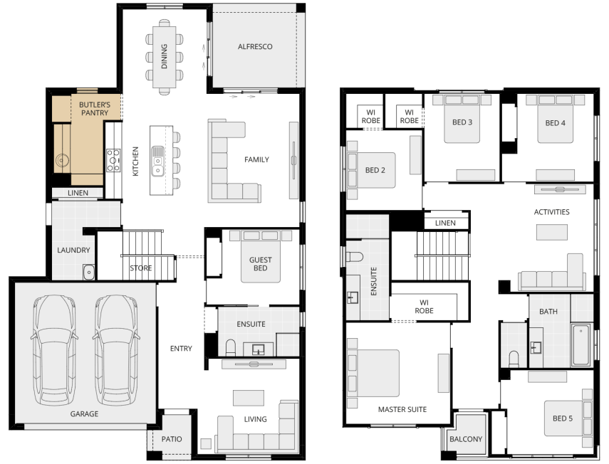 two storey home design everyday nevada one option floorplan butlers pantry lhs