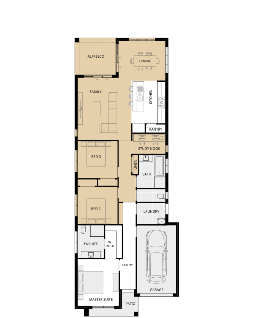 single storey home design everyday ravello one option floorplan alfresco ilo bed four rhs