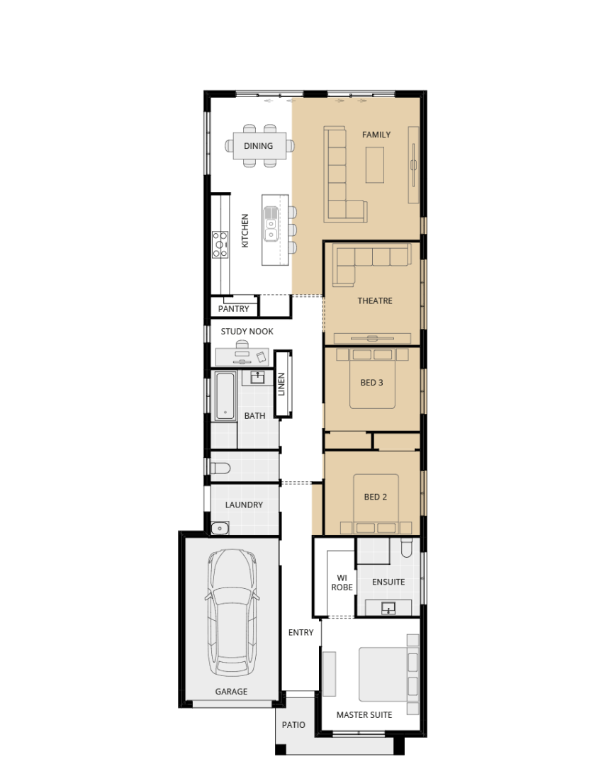 single storey home design everyday ravello one option floorplan theatre ilo bed 4 lhs