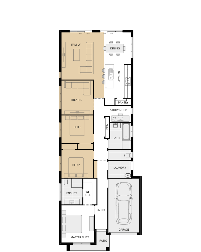 single storey home design everyday ravello one option floorplan theatre ilo bed 4 rhs