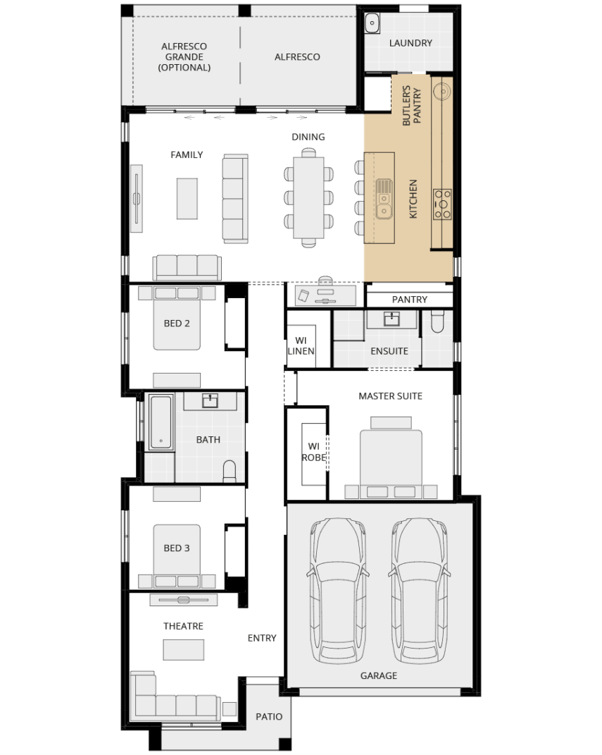 single storey home design everyday salamanca one butler's pantry floorplan rhs