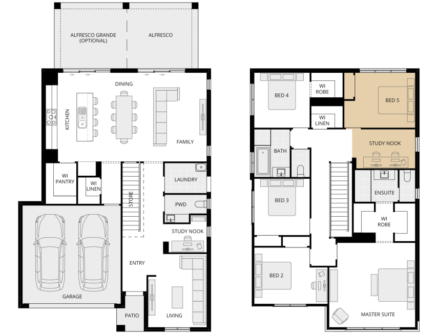 Enzo One - Essence option floorplan fifth bedroom ilo activities rhs two storey home design everyday enzo one option floorplan fifth bedroom ilo activities lhs