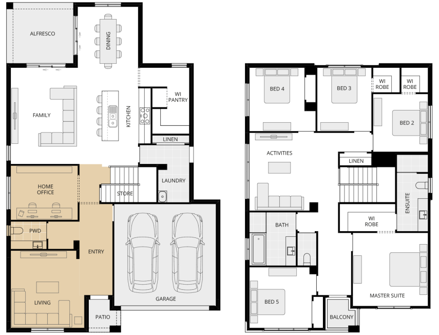 two storey home design everyday nevada one option home office and pwd rhs
