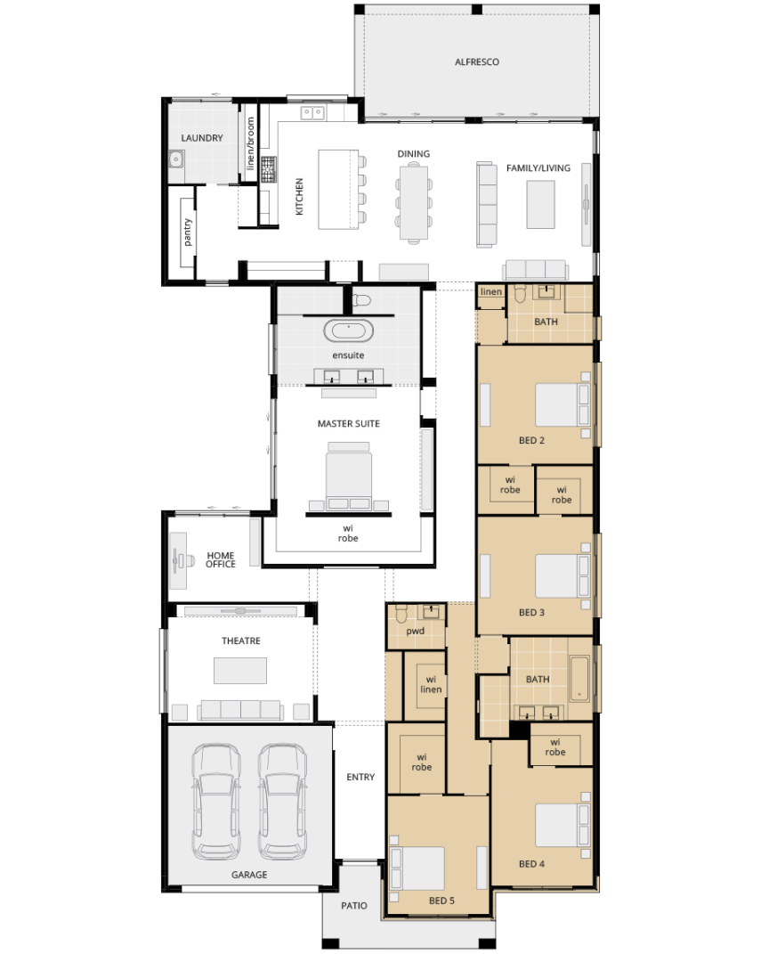 Anchorage Manor - Option no activities floorplan rhs single storey home design anchorage manor floorplan option no activities lhs