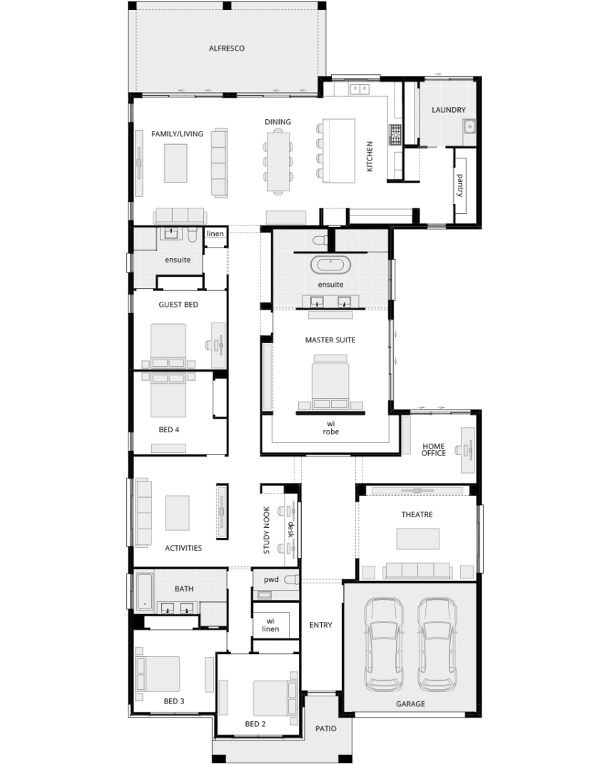 single storey home design anchorage manor standard floorplan rhs